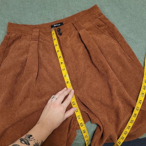 EUC Madewell burnt orange courderoy pleated slacks size 8 - Picture 4 of 10
